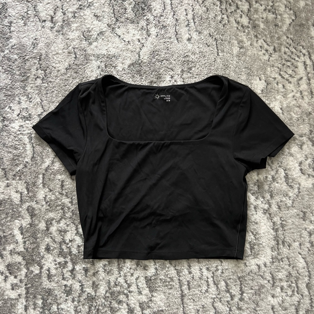 Aerie Black Square Neck Women's Top